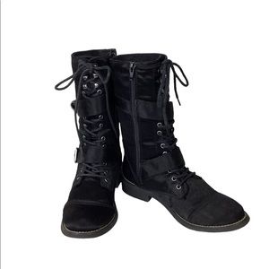 Rocket Dog Women's Chomper Boots Brushed Black Satin Size 8.5